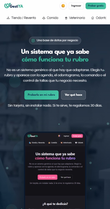 Gestya abierto en un teléfono